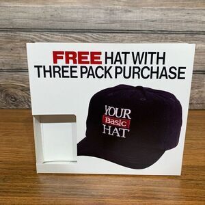 Basic Vintage 90s New Embroidered Adjustable Snapback Hat‎ Cap Black Old Stock